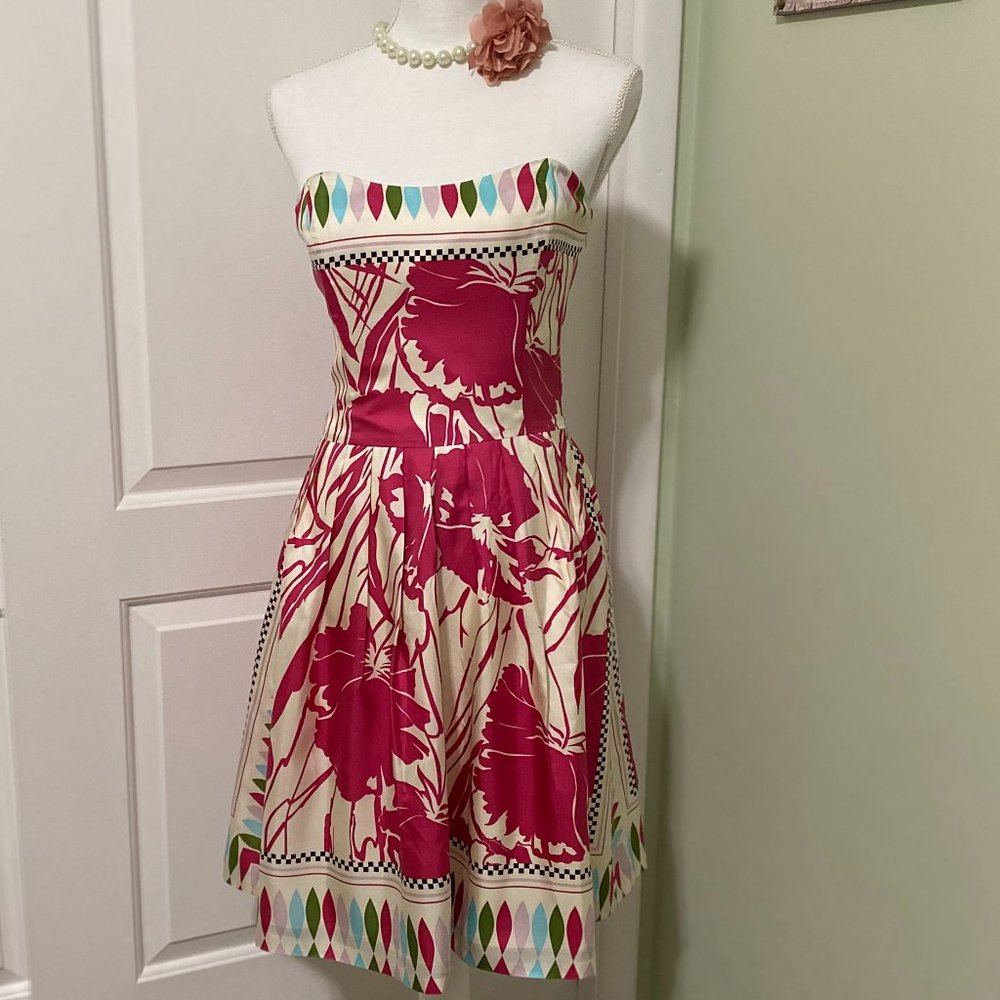 Nicole Miller Vintage Strapless Silk Dress